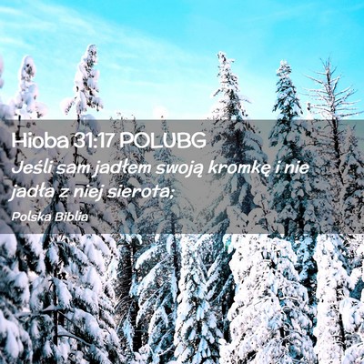 Picture 02 - Hioba 31:17 POLUBG - Jeśli sam jadłem swoją kromkę i nie jadła z - Bible Verse Picture