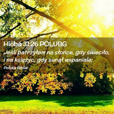 Picture 02 - Hioba 31:26 POLUBG - Jeśli patrzyłem na słońce, gdy świeciło, i - Bible Verse Picture