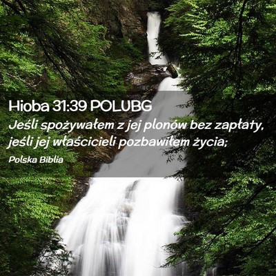 Picture 02 - Hioba 31:39 POLUBG - Jeśli spożywałem z jej plonów bez zapłaty, - Bible Verse Picture