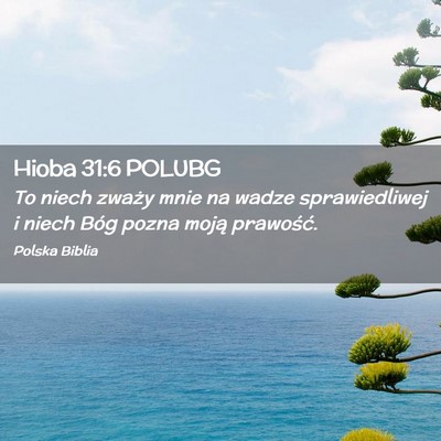 Picture 02 - Hioba 31:6 POLUBG - To niech zważy mnie na wadze sprawiedliwej i - Bible Verse Picture