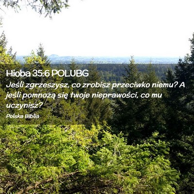Picture 02 - Hioba 35:6 POLUBG - Jeśli zgrzeszysz, co zrobisz przeciwko niemu? A - Bible Verse Picture