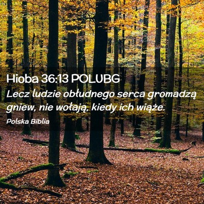 Picture 02 - Hioba 36:13 POLUBG - Lecz ludzie obłudnego serca gromadzą gniew, nie - Bible Verse Picture