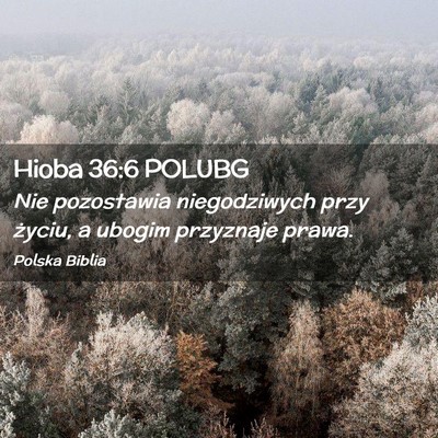 Picture 02 - Hioba 36:6 POLUBG - Nie pozostawia niegodziwych przy życiu, a ubogim - Bible Verse Picture