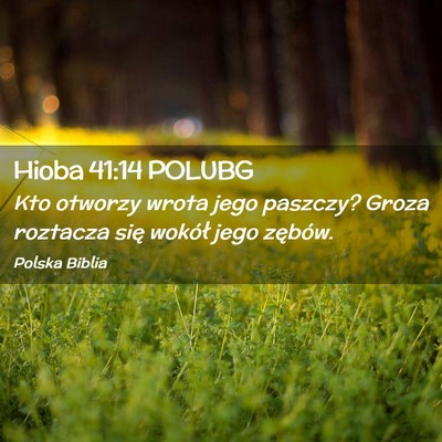 Picture 02 - Hioba 41:14 POLUBG - Kto otworzy wrota jego paszczy? Groza roztacza - Bible Verse Picture