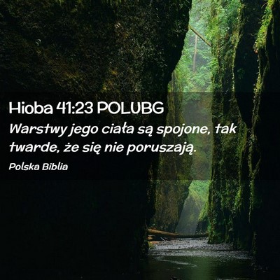 Picture 02 - Hioba 41:23 POLUBG - Warstwy jego ciała są spojone, tak twarde, że - Bible Verse Picture
