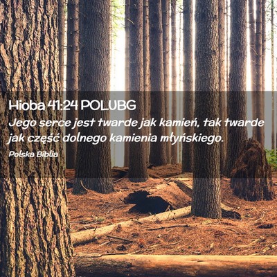 Picture 02 - Hioba 41:24 POLUBG - Jego serce jest twarde jak kamień, tak twarde - Bible Verse Picture