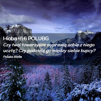 Picture 02 - Hioba 41:6 POLUBG - Czy twoi towarzysze wyprawią sobie z niego - Bible Verse Picture