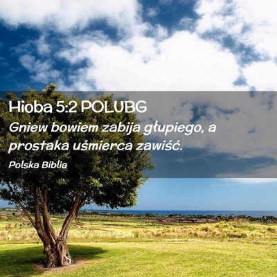 Picture 02 - Hioba 5:2 POLUBG - Gniew bowiem zabija głupiego, a prostaka - Bible Verse Picture