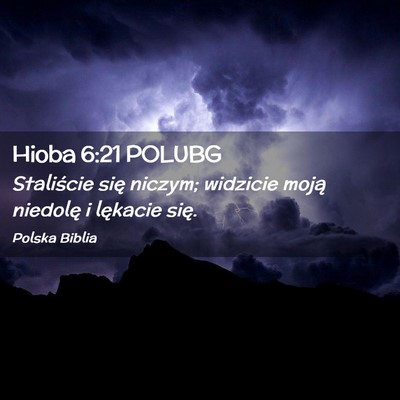 Picture 02 - Hioba 6:21 POLUBG - Staliście się niczym; widzicie moją niedolę i - Bible Verse Picture