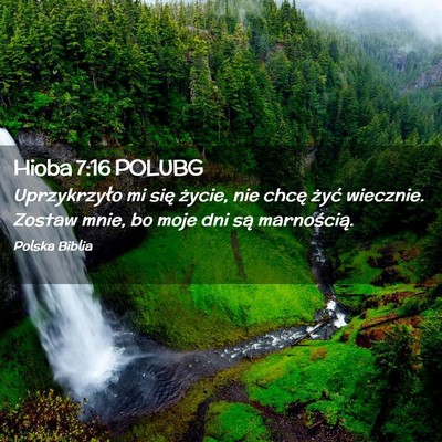 Picture 02 - Hioba 7:16 POLUBG - Uprzykrzyło mi się życie, nie chcę żyć - Bible Verse Picture