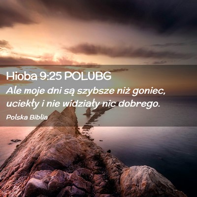 Picture 02 - Hioba 9:25 POLUBG - Ale moje dni są szybsze niż goniec, uciekły i - Bible Verse Picture