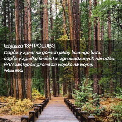 Picture 02 - Izajasza 13:4 POLUBG - Odgłosy zgrai na górach jakby licznego ludu, - Bible Verse Picture