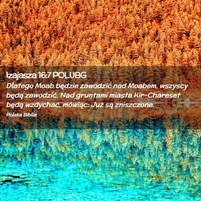 Picture 02 - Izajasza 16:7 POLUBG - Dlatego Moab będzie zawodzić nad Moabem, - Bible Verse Picture
