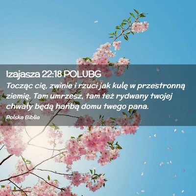 Picture 02 - Izajasza 22:18 POLUBG - Tocząc cię, zwinie i rzuci jak kulę w - Bible Verse Picture