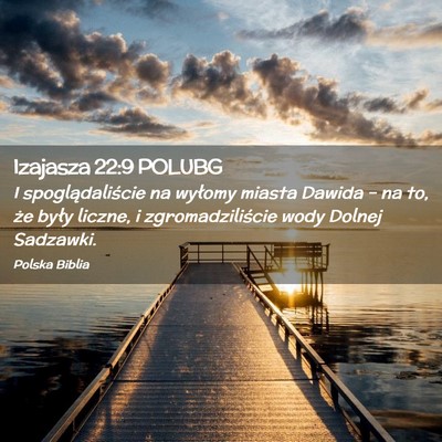 Picture 02 - Izajasza 22:9 POLUBG - I spoglądaliście na wyłomy miasta Dawida – - Bible Verse Picture