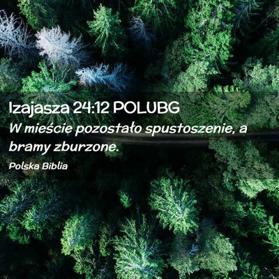 Picture 02 - Izajasza 24:12 POLUBG - W mieście pozostało spustoszenie, a bramy - Bible Verse Picture