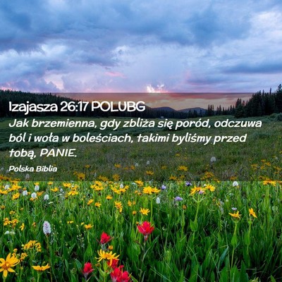 Picture 02 - Izajasza 26:17 POLUBG - Jak brzemienna, gdy zbliża się poród, odczuwa - Bible Verse Picture
