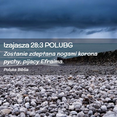 Picture 02 - Izajasza 28:3 POLUBG - Zostanie zdeptana nogami korona pychy, pijacy - Bible Verse Picture