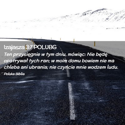 Picture 02 - Izajasza 3:7 POLUBG - Ten przysięgnie w tym dniu, mówiąc: Nie będę - Bible Verse Picture