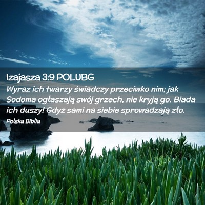 Picture 02 - Izajasza 3:9 POLUBG - Wyraz ich twarzy świadczy przeciwko nim; jak - Bible Verse Picture