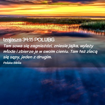 Picture 02 - Izajasza 34:15 POLUBG - Tam sowa się zagnieździ, zniesie jajka, wyleży - Bible Verse Picture
