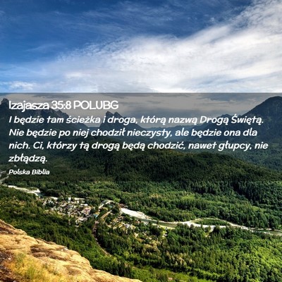 Picture 02 - Izajasza 35:8 POLUBG - I będzie tam ścieżka i droga, którą nazwą - Bible Verse Picture