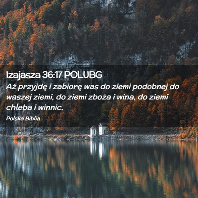 Picture 02 - Izajasza 36:17 POLUBG - Aż przyjdę i zabiorę was do ziemi podobnej do - Bible Verse Picture