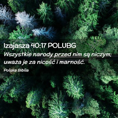 Picture 02 - Izajasza 40:17 POLUBG - Wszystkie narody przed nim są niczym; uważa je - Bible Verse Picture