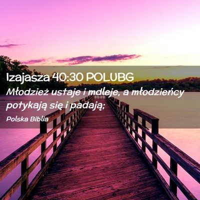 Picture 02 - Izajasza 40:30 POLUBG - Młodzież ustaje i mdleje, a młodzieńcy - Bible Verse Picture