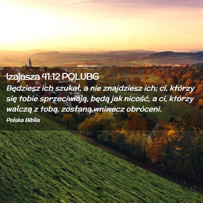 Picture 02 - Izajasza 41:12 POLUBG - Będziesz ich szukał, a nie znajdziesz ich; ci, - Bible Verse Picture
