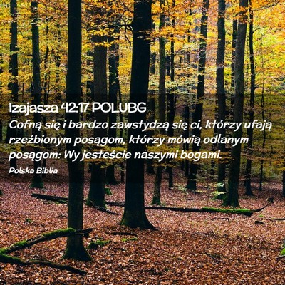 Picture 02 - Izajasza 42:17 POLUBG - Cofną się i bardzo zawstydzą się ci, którzy - Bible Verse Picture