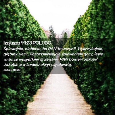Picture 02 - Izajasza 44:23 POLUBG - Śpiewajcie, niebiosa, bo PAN to uczynił. - Bible Verse Picture
