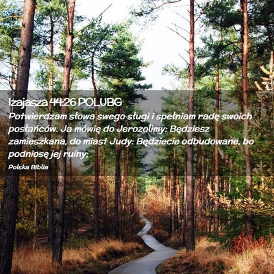 Picture 02 - Izajasza 44:26 POLUBG - Potwierdzam słowa swego sługi i spełniam radę - Bible Verse Picture