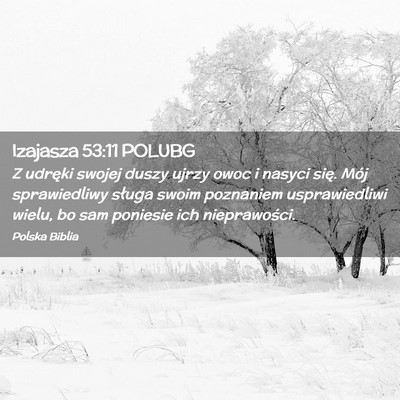 Picture 02 - Izajasza 53:11 POLUBG - Z udręki swojej duszy ujrzy owoc i nasyci się. - Bible Verse Picture
