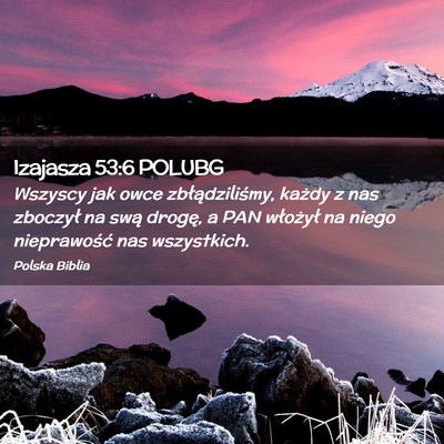 Picture 02 - Izajasza 53:6 POLUBG - Wszyscy jak owce zbłądziliśmy, każdy z nas - Bible Verse Picture