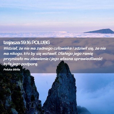 Picture 02 - Izajasza 59:16 POLUBG - Widział, że nie ma żadnego człowieka i - Bible Verse Picture