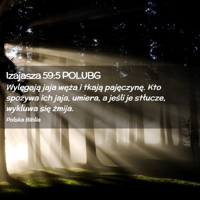Picture 02 - Izajasza 59:5 POLUBG - Wylęgają jaja węża i tkają pajęczynę. Kto - Bible Verse Picture