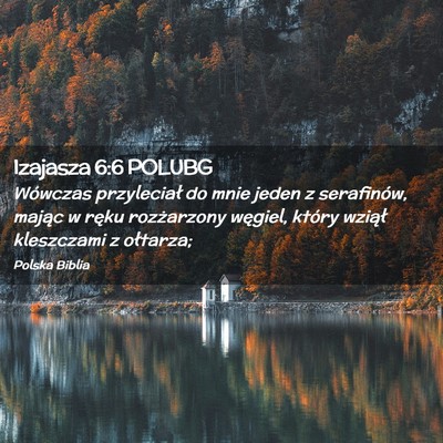 Picture 02 - Izajasza 6:6 POLUBG - Wówczas przyleciał do mnie jeden z serafinów, - Bible Verse Picture