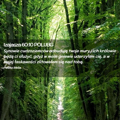 Picture 02 - Izajasza 60:10 POLUBG - Synowie cudzoziemców odbudują twoje mury i ich - Bible Verse Picture