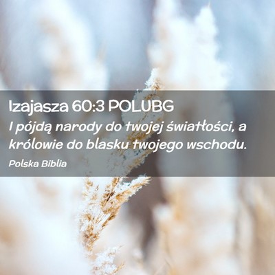 Picture 02 - Izajasza 60:3 POLUBG - I pójdą narody do twojej światłości, a - Bible Verse Picture