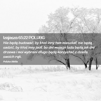 Picture 02 - Izajasza 65:22 POLUBG - Nie będą budować, by ktoś inny tam mieszkał, - Bible Verse Picture