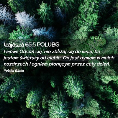 Picture 02 - Izajasza 65:5 POLUBG - I mówi: Odsuń się, nie zbliżaj się do mnie, - Bible Verse Picture