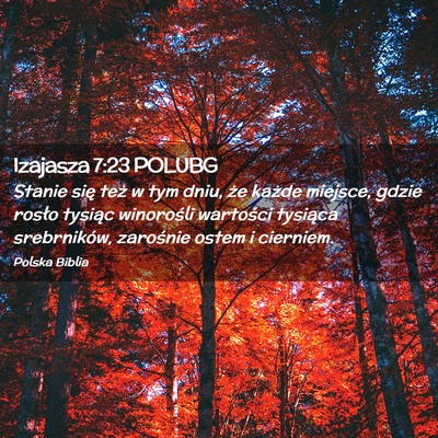 Picture 02 - Izajasza 7:23 POLUBG - Stanie się też w tym dniu, że każde miejsce, - Bible Verse Picture