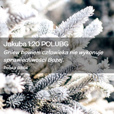 Picture 02 - Jakuba 1:20 POLUBG - Gniew bowiem człowieka nie wykonuje - Bible Verse Picture