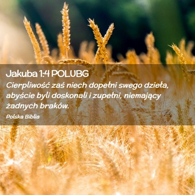 Picture 02 - Jakuba 1:4 POLUBG - Cierpliwość zaś niech dopełni swego dzieła, - Bible Verse Picture