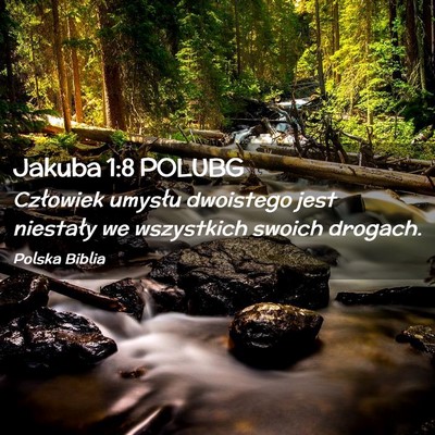Picture 02 - Jakuba 1:8 POLUBG - Człowiek umysłu dwoistego jest niestały we - Bible Verse Picture