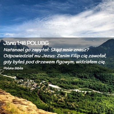 Picture 02 - Jana 1:48 POLUBG - Natanael go zapytał: Skąd mnie znasz? - Bible Verse Picture