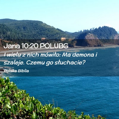 Picture 02 - Jana 10:20 POLUBG - I wielu z nich mówiło: Ma demona i szaleje. - Bible Verse Picture