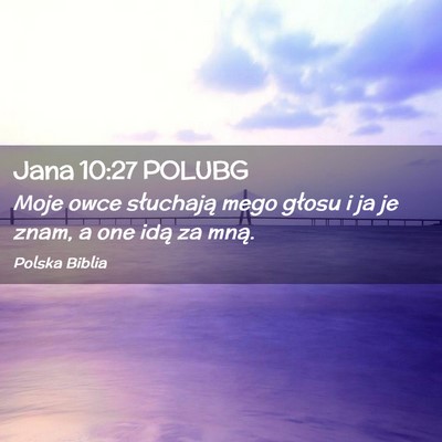 Picture 02 - Jana 10:27 POLUBG - Moje owce słuchają mego głosu i ja je znam, a - Bible Verse Picture