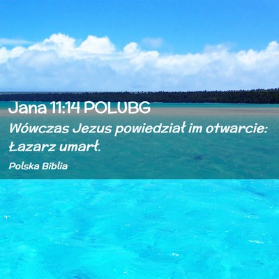 Picture 02 - Jana 11:14 POLUBG - Wówczas Jezus powiedział im otwarcie: Łazarz - Bible Verse Picture